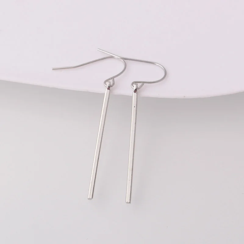 Gold Color Metal Women Hook Earrings Silver Color Dangle Earrings Female Small Earrings brincos oorbellen Simple Ear Jewelry