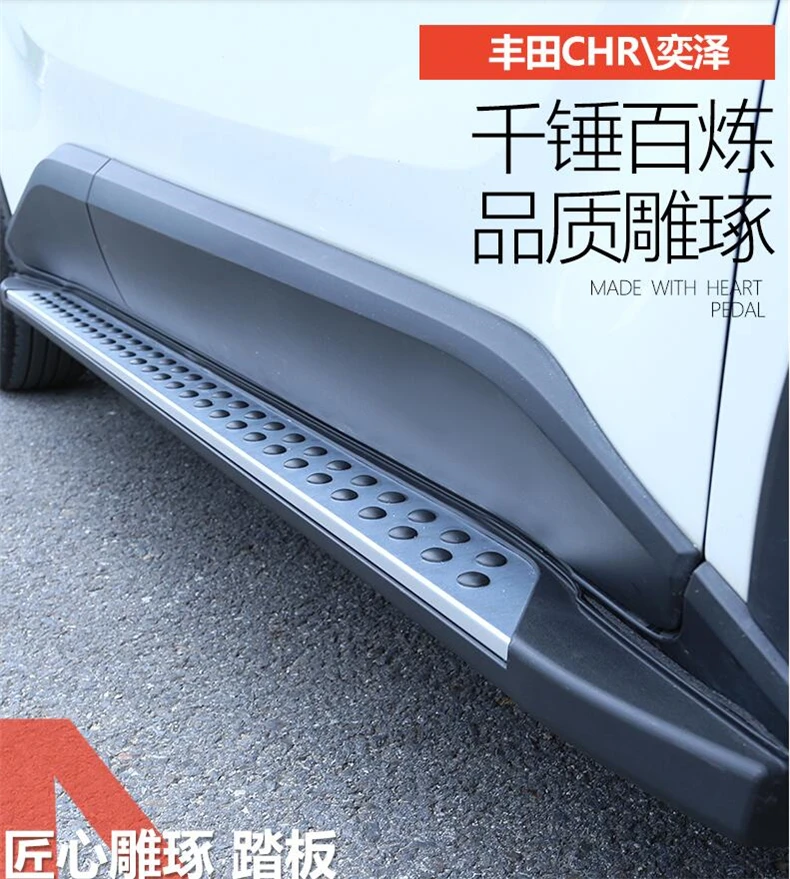 Stopnie boczne progi do TOYOTA C-HR CHR 2017 2018 2019 2020 2021 2022 2023 2024 2025 2026 Nerf Bar pedały akcesoria samochodowe — zdjęcie 4