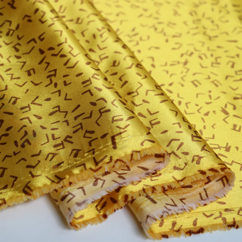 Meter glänzendes Futter, Pyjama, Robe, Hemd, Taschenmaterial, Musikdruck, Satin, Charmeuse-Stoff, Polyester, weich – Detail 18