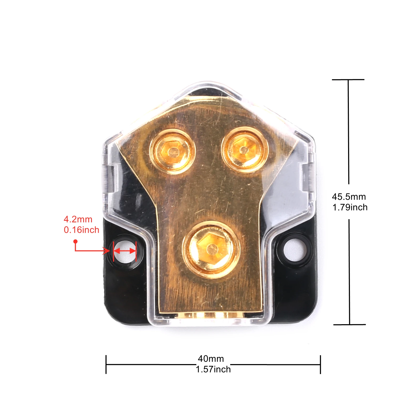 Amp Copper Power Distribution Block  2 Gauge In 4 Gauge Out  For Car Audio Splitter Ground Distribution Connecting Block