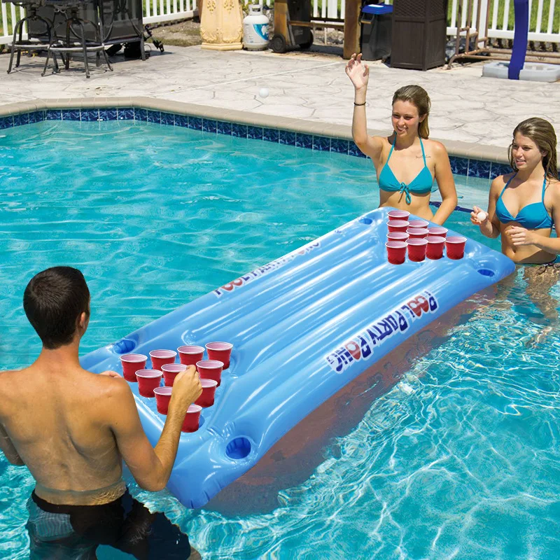 Summer Funny Water Party Inflatable Floating Raft Playing Activities Deskball Pingpong Ball Multiplayer Swimming Pool Game