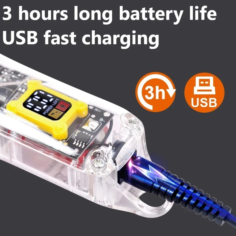 プロのバリカン,透明なスタイル,液晶ディスプレイ付き,電気バリカン,充電式,ヘアカット機