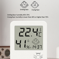 Digital Temperature Humidity Clock Big LCD Electronic Thermometer Hydrometer Meter With Stand Hygrometer Humidity Gauge Digital