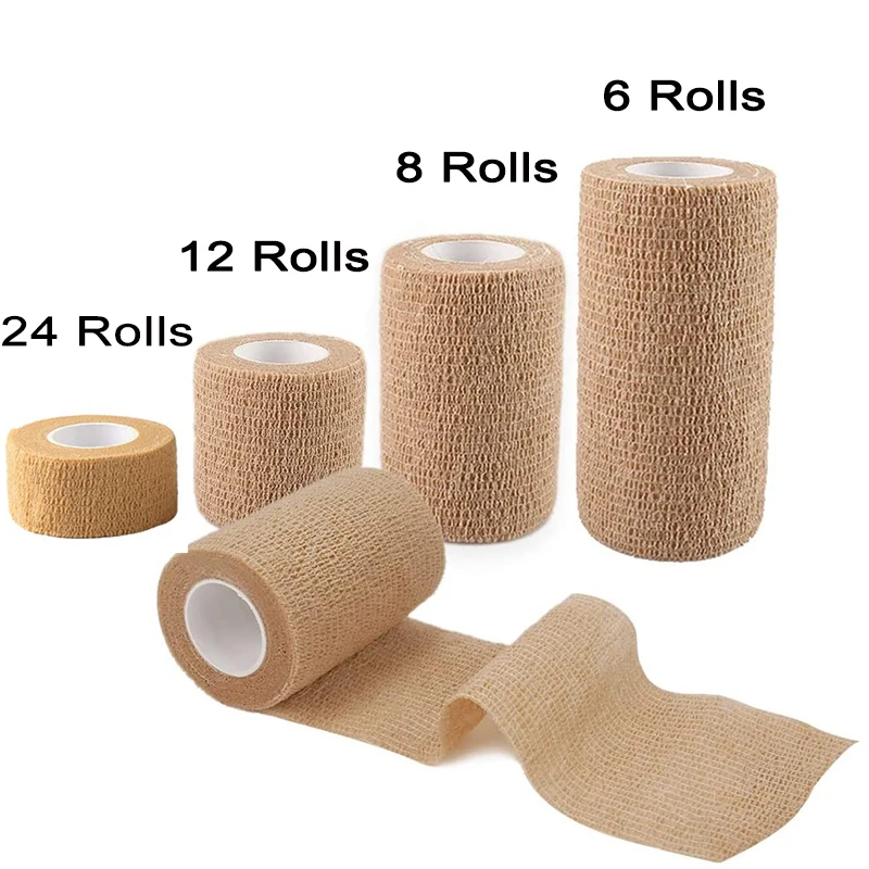 24/12/8/6 Rolls Sports Elastoplast Strong Elastic Adherent Self Adhesive Cohesive Bandage Tapes