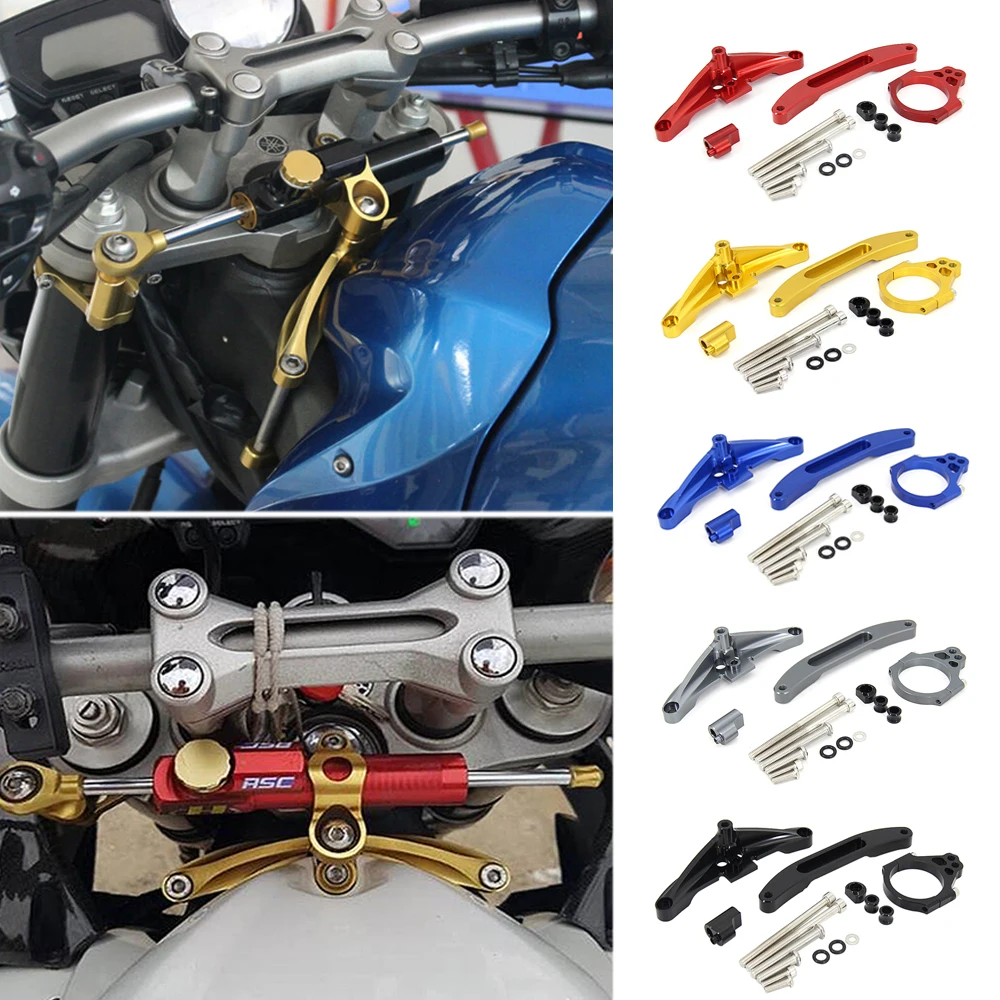 Steering Damper Motorcycle Accessories Bracket Set Stabilizer Linear Dampers Mounting Support For Yamaha FZ1 FAZER 2006-2015