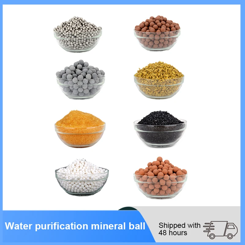 DIY Fill Filter Cartridge Far Infrared Maifan Stone Calcium Sulfite Remove Chlorine Balls Alkaline Tourmaline KDF Resin Purifier