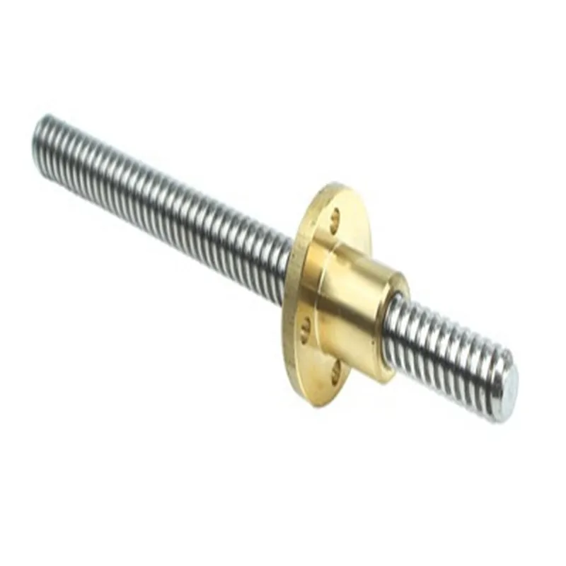 One Or Two Pieces Of 304 Stainless Steel Trapezoidal Threaded T20*4 T20*8 T25t16 With Copper Nut 20mm