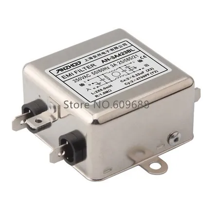 AN-20A4B23L 3A 6A 10A 15A 20A 250V EMI Power Filter AC Noise Filter Frequency Components AN-3A4B23L AN-10A4B23L AN-15A4B23L