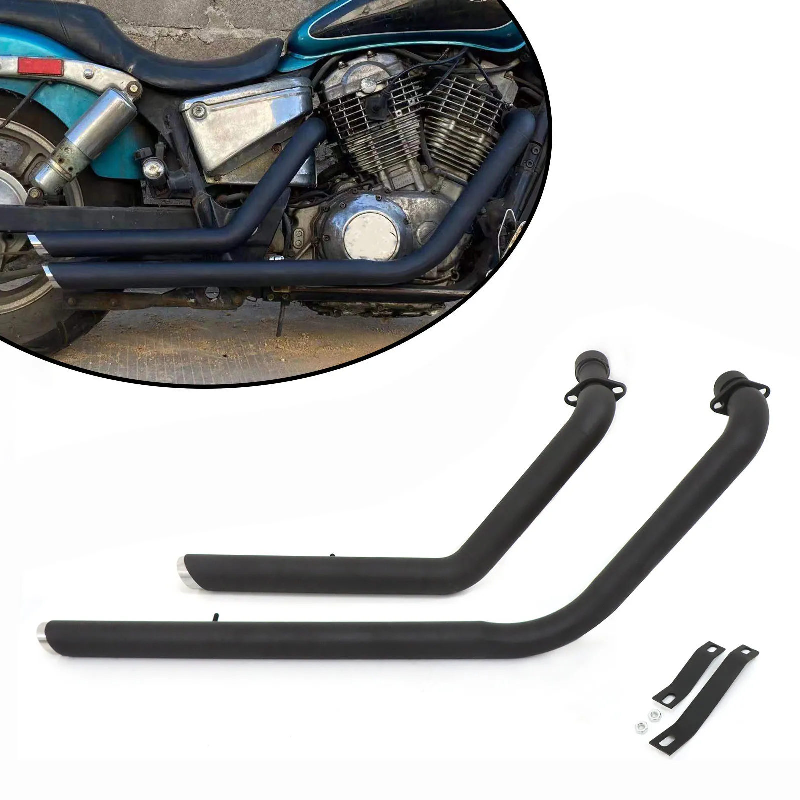 

For Honda VT1100 SHADOW 1100 ACE Aero Spirit VT1100C VT1100C2 Shortshots Staggered Full Exhaust System Pipe Silencer Mufflers