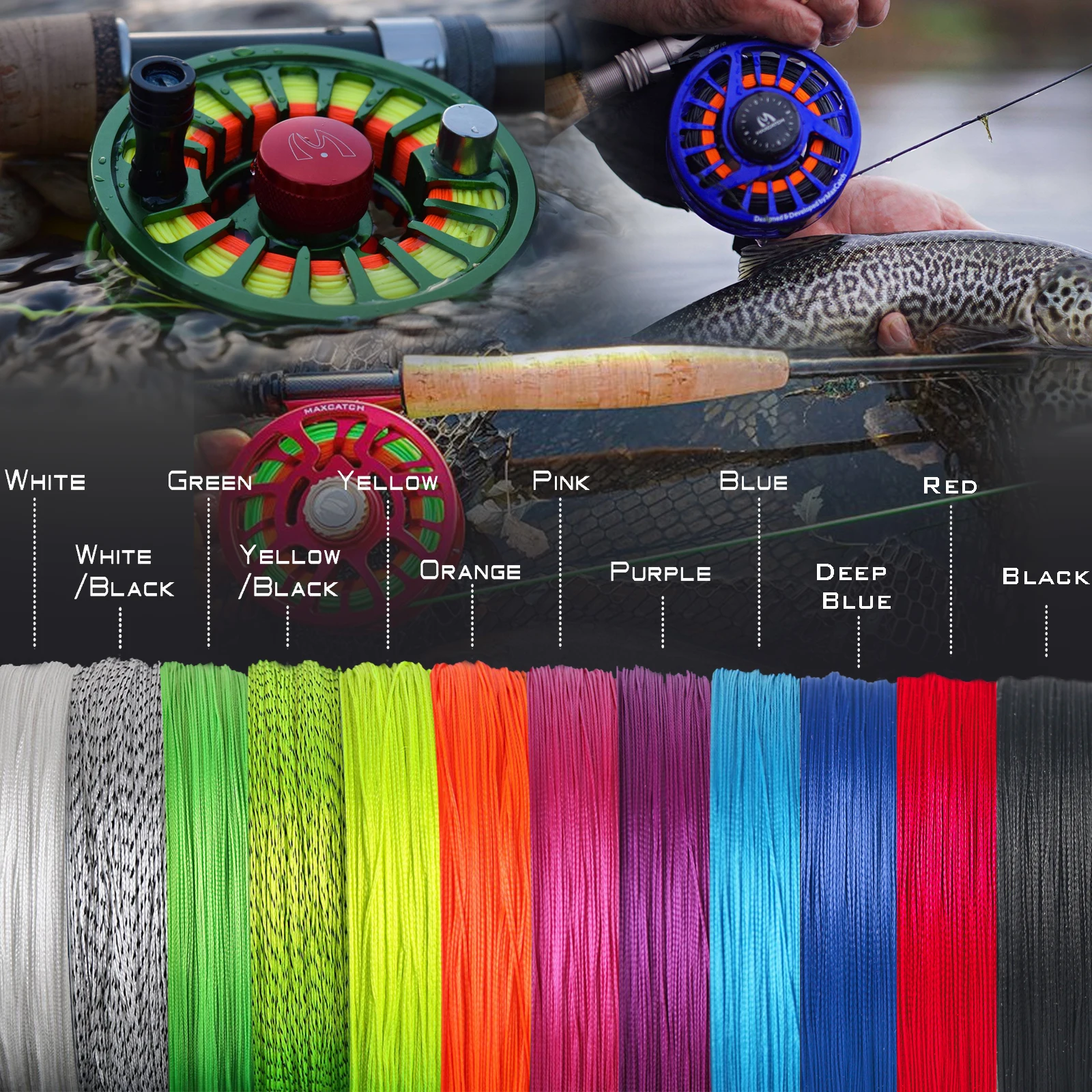 Maximumcatch Braided Backing Line Fly Fishing Line 20/30LB 50/100/300Yards Multi Color Fly Line