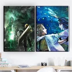 Wall Art Canvas Final Fantasy X Tidus and Yuna Poster Painting For Living Room Picture Printed Child Bedroom Home Decor Frame