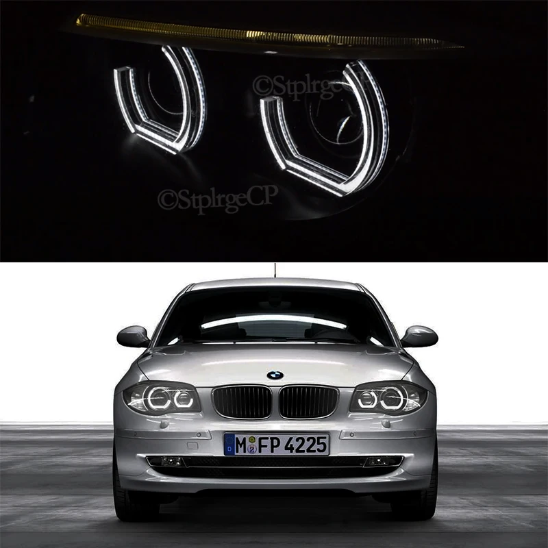 LED Angel Eyes Ring  DRL Acrylic DTM Style For BMW 1 Series E81 E82 E87 E88 2004-2012 XENON HEADLIGHT Headlight Accessories