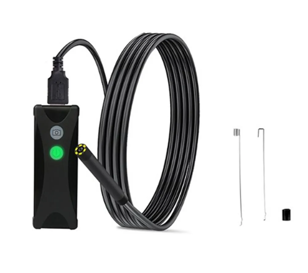 Kamera endoskop WIFI nirkabel, 5.5mm 720P inspeksi kamera Borescope 3in1 USB pembesar otoskop