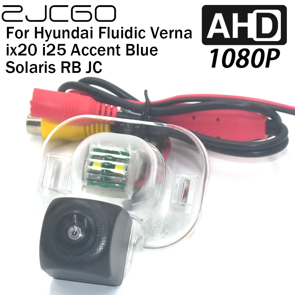 

ZJCGO Car Rear View Reverse Backup Parking AHD 1080P Camera for Hyundai Fluidic Verna ix20 i25 Accent Blue Solaris RB JC