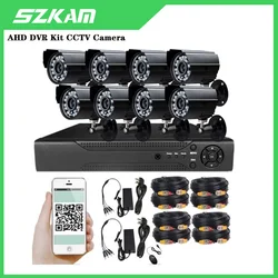 AI 8Ch DVR Kit 8pc 1080P Camera IR Night Vision Face Detect AHD TVI HD 2MP Outdoor Security Video Surveillance Wired CCTV System
