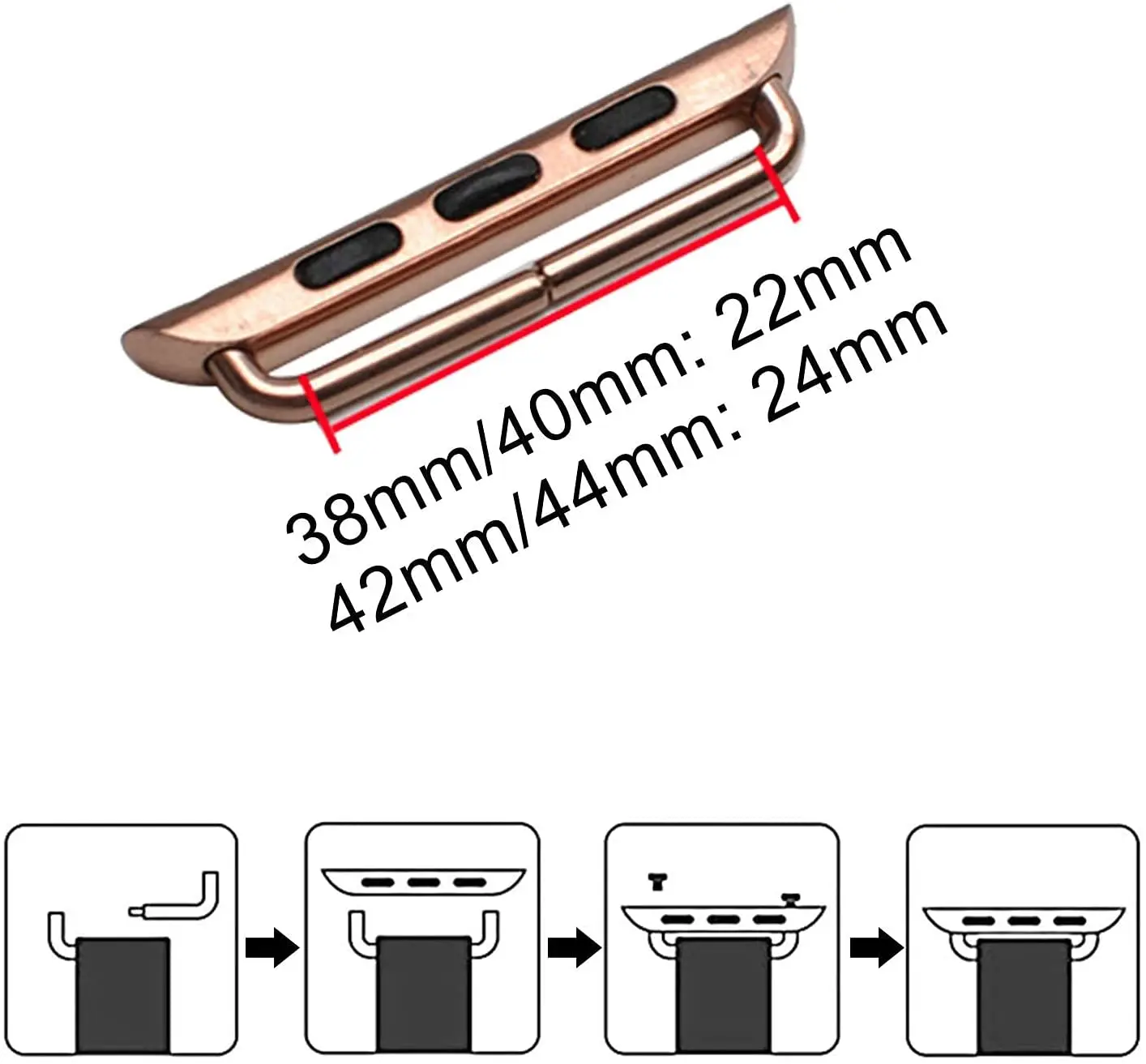 OMECKY ตัวเชื่อมต่อใช้งานร่วมกับ Apple นาฬิกา Band Adapter สามสี (3แพ็ค)