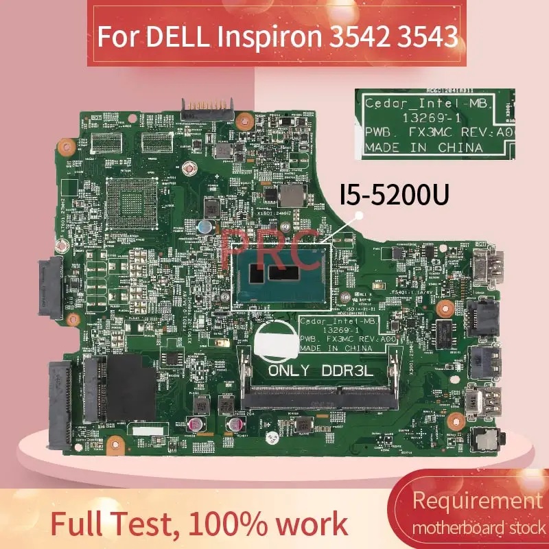 

CN-0THVGR 0THVGR For DELL Inspiron 3542 3543 I5-5200U Notebook Mainboard 13269-1 SR23Y DDR3 Laptop motherboard