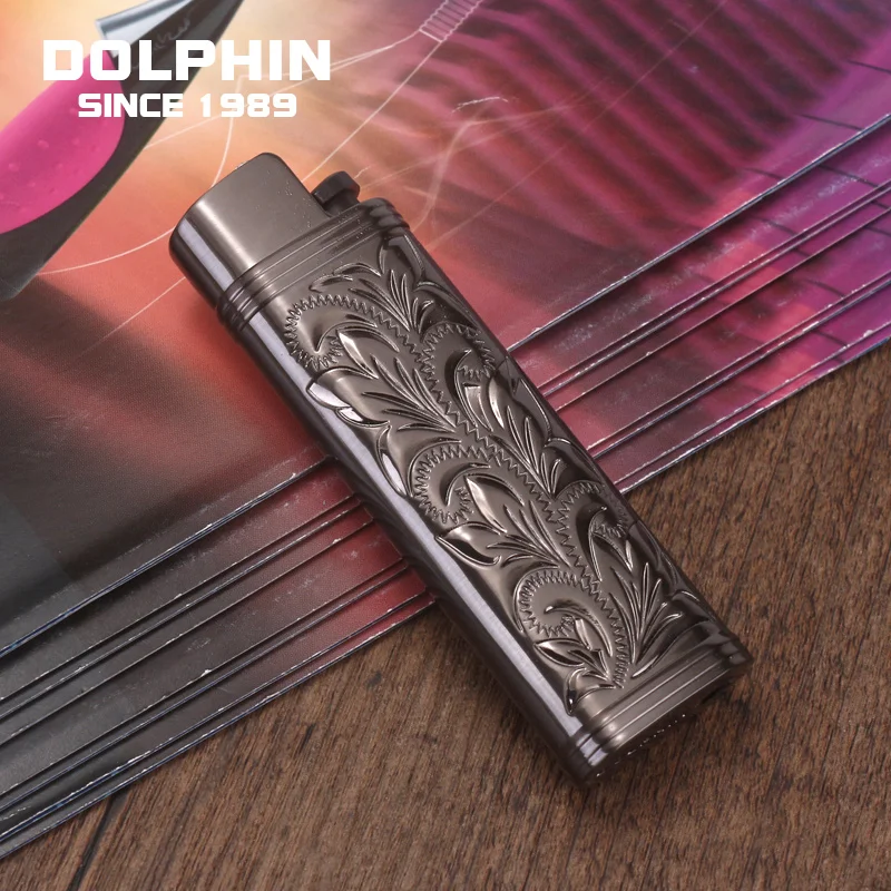 4 Color Dolphin Zinc Alloy Metal Shell For Cricket Lighter ED1 80*22*10mm