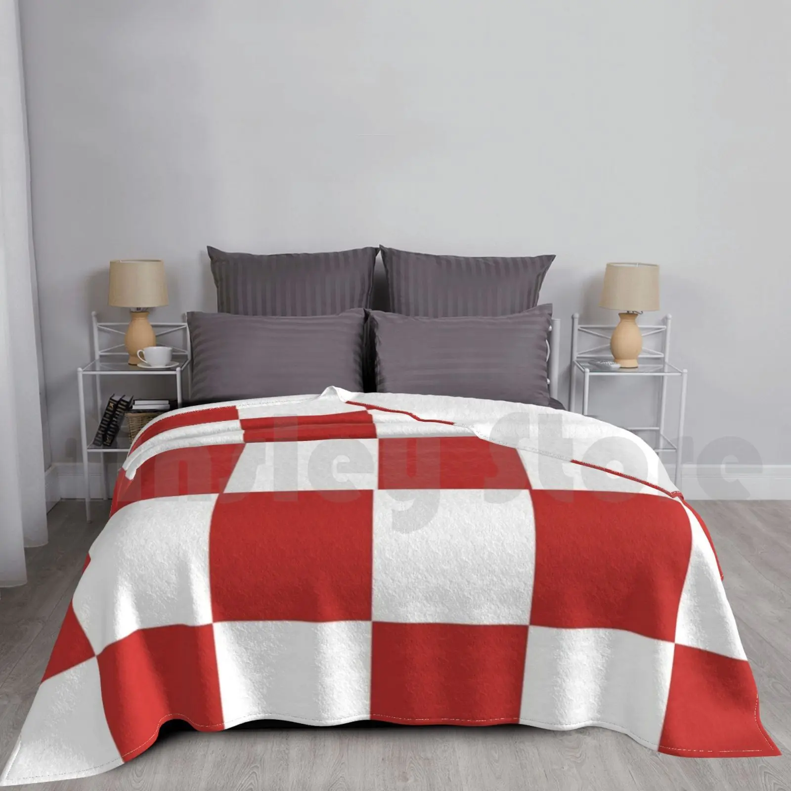 

Croatia , Croatian , Red , Checkers , White Blanket Fashion Custom Croatia Croatian Red Checkers White