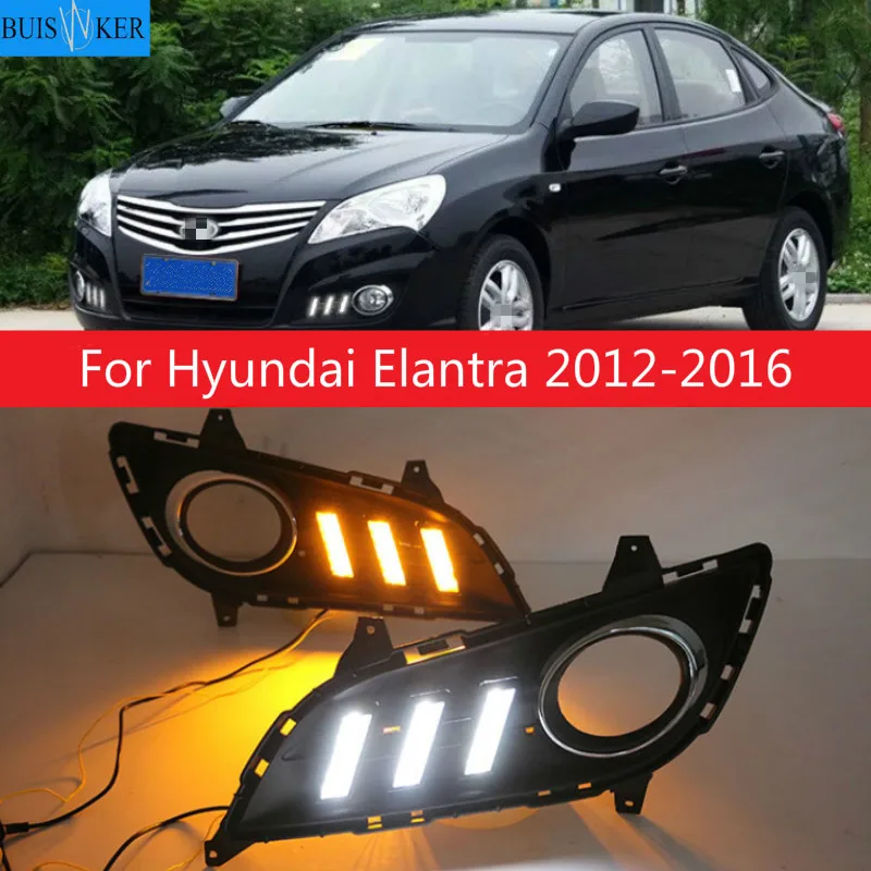 

For Hyundai Elantra 2012-2016 LED car DRL Daytime Running Light Daylight Waterproof Signal lamp car-Styling