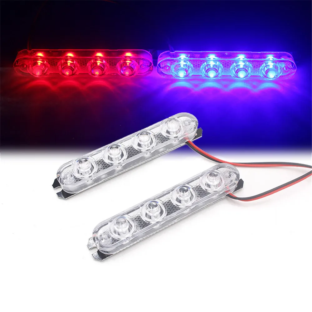 1 Pair Police Lights Led Strobe Lights Flasher 3 LED Auto Flash Stroboscopes Strobe Light Parking Emergency Warning Signal Light