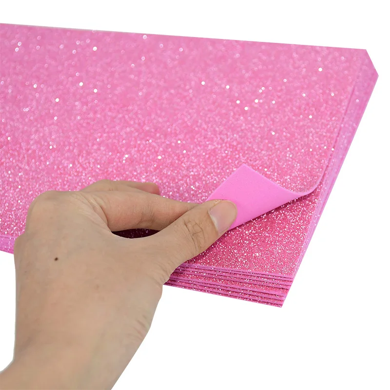 5sheets/bag Foamiran Sponge Glitters Foam Paper 20x30cm Craft Paper Gold Spong Paper Powder Handmade Paper Crafts Decor DIY Gift