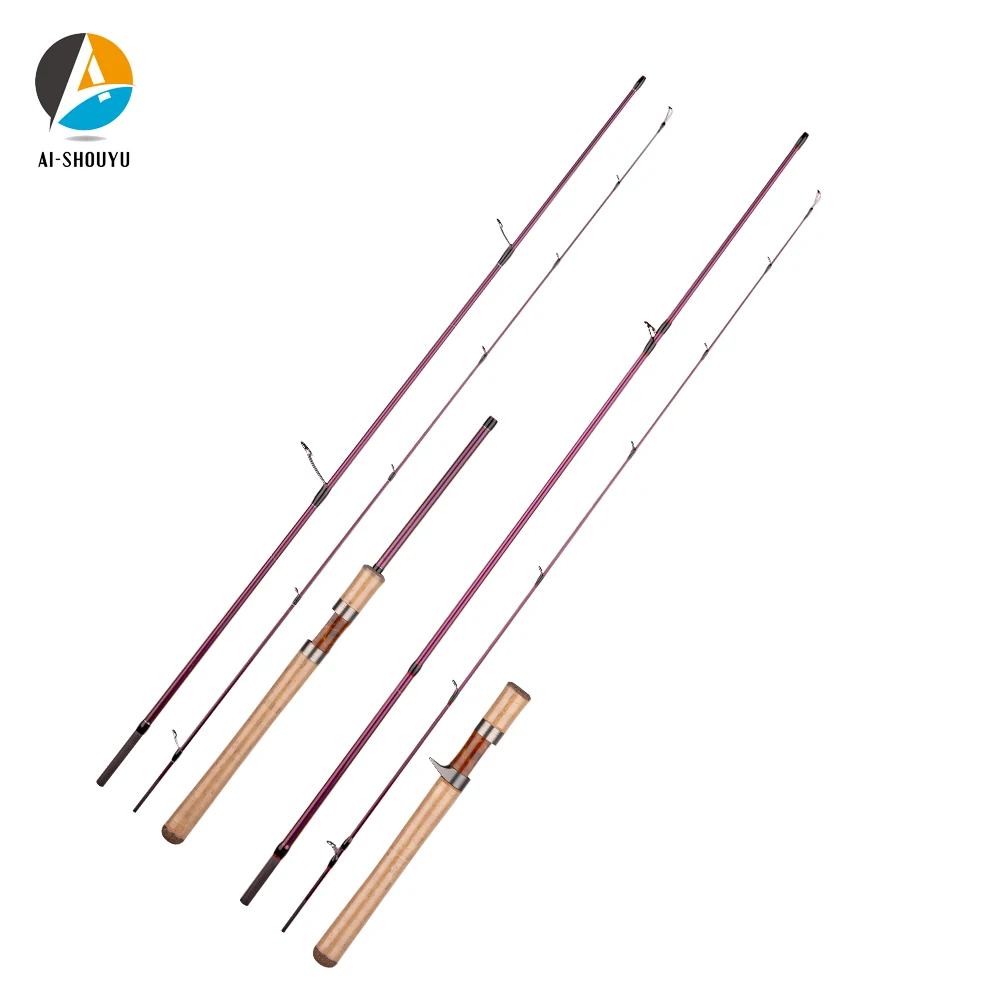 AI-SHOUYU Hot Sale Trout Lure Fishing Rod 1.8m/2.1m/2.25m Carbon Fiber Fishing Rod L Power Solid Top Tip Portable Fishing Pole