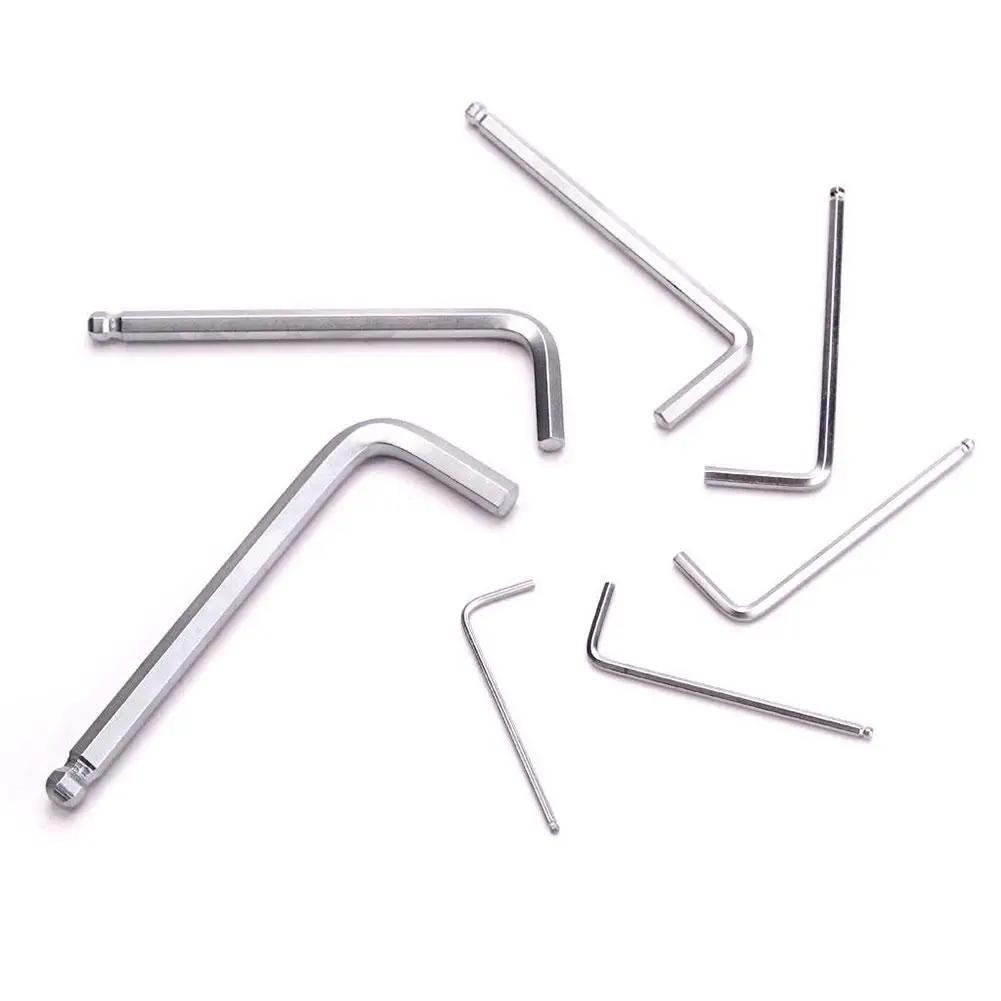 Ball End Hex Wrench Allen Key Hand Tools Metric Allen Nickel Plating 1.5mm-6mm Hexagon Keys Hand Tools Kits Accessories