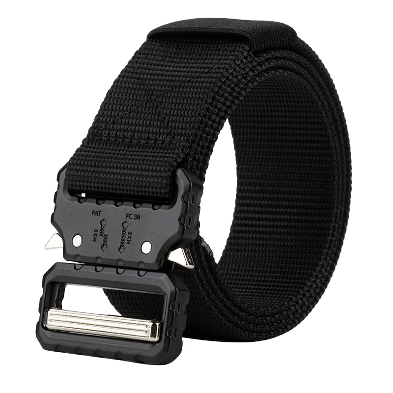 

New 3.8 cm Outdoor Unisex belt fashion quality Nylon Alloy Insert buckle Men belt casual weaving Nylon Men and Women belt