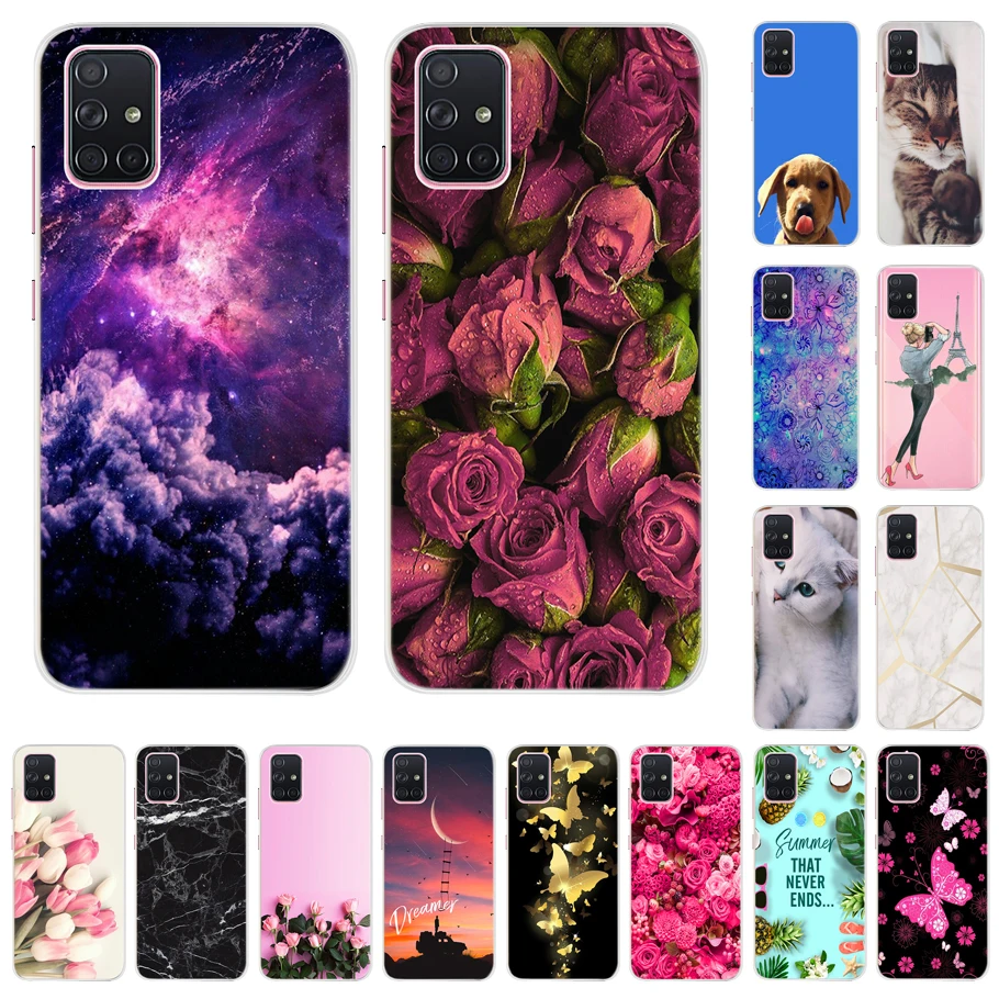 For Samsung Galaxy A71 SM-A715F/DSN Cases Silicone Soft TPU Painted Back Cover For Funda Samsung A71SM-A715F/DSM Phone Case 6.7