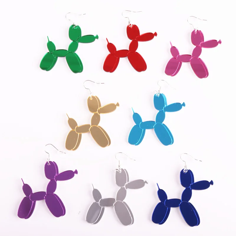 KUGUYS New 8 Colors Poodle Dangle Drop Earrings for Women Dog Animal Funky Jewelry Blue Red Purple Green Cute Trendy Accessories