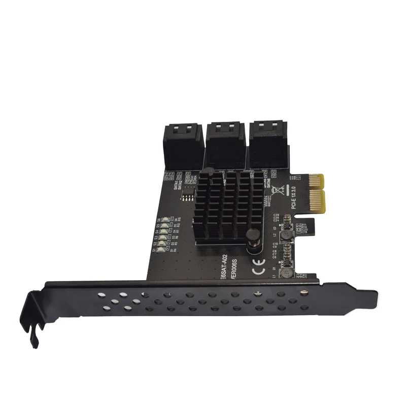 Imagem -05 - Placa de Expansão Pcie para Sata Portas Controlador Sata Pci Express Pci-e Pcie Sata Multimídia para Ssd Chip Asm1166