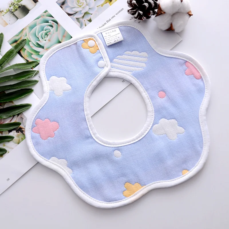 Baby Saliva Towel Bibs Cotton 360 Degree Rotation Non-waterproof Gauze Newborn Saliva Bib