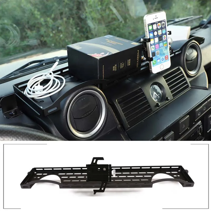 

For 2004-2019 Land Rover Defender 90 110 black car car phone holder instrument panel multi-function storage frame interior parts