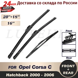 Wiper Front & Rear Wiper Blades Set For Opel Corsa C Hatchback 2000-2006 2001 2002 2003 Windshield Windscreen Window 20