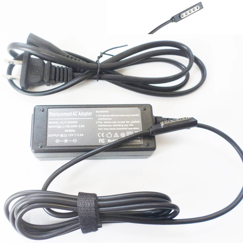 NEW 12V 3.6A Battery Charger AC Adapter Power Supply Cord 5 Pin Tip For Microsoft Surface Pro 128GB 64GB Notebook PC