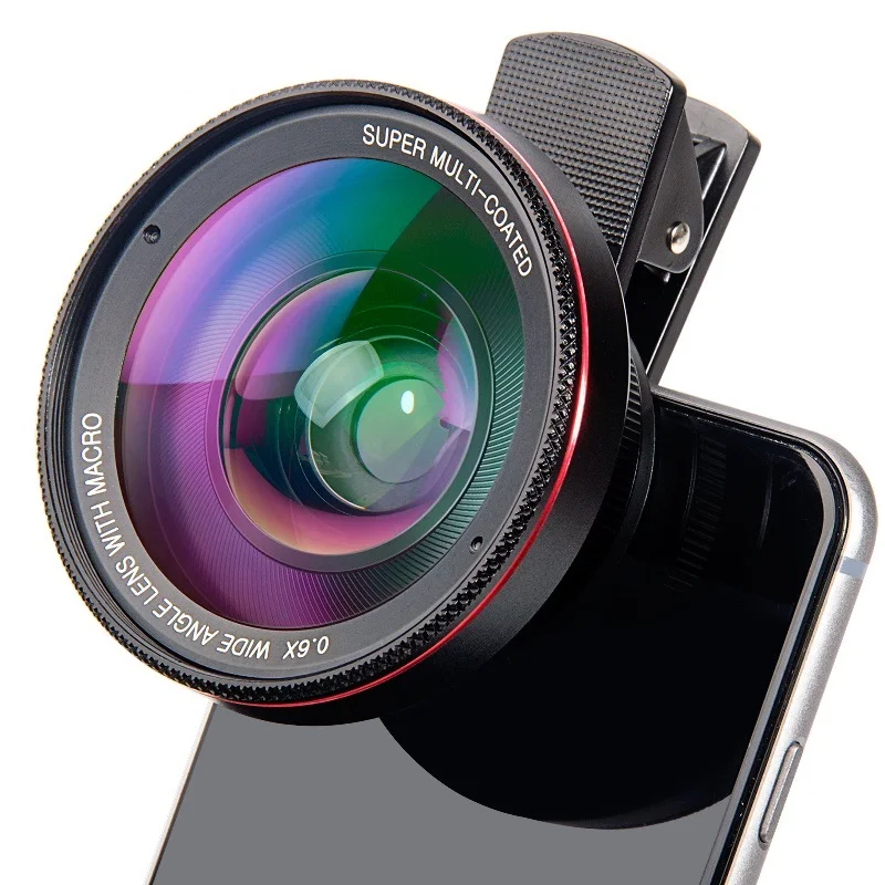 2 in 1 Mobile Phone Lens 4K HD 15X macro 0.6X Wide Angle Lens for iPhone 8 10 X Samsung LG Camera Kit Mobile Phone Accessories