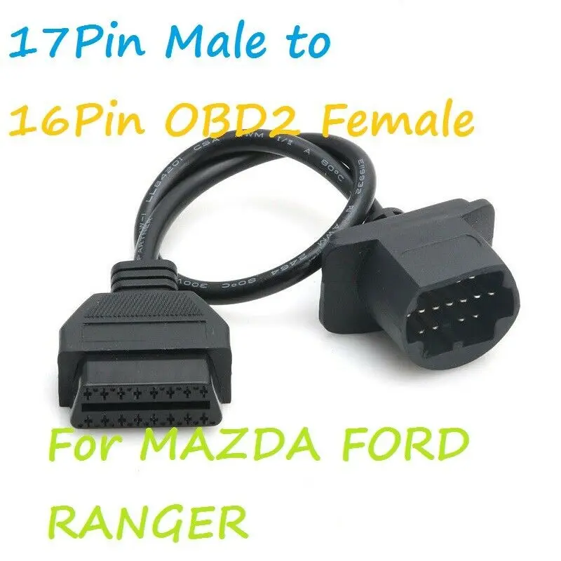 

17pin To 16pin OBD ODB2 Code Scanner Diagnostic Cable Adaptor For Mazda Ford Ranger