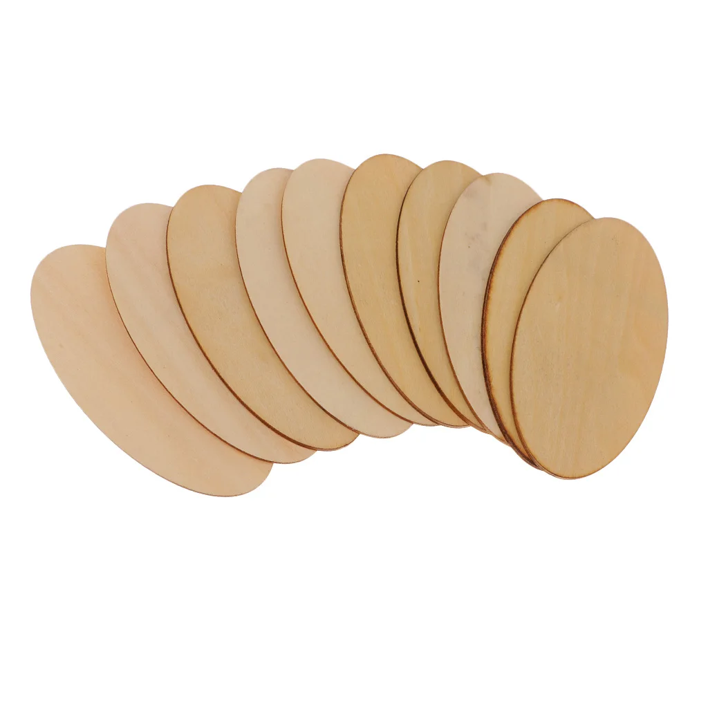 Natural Wooden Oval Plain Unfinished Wood Craft for Tags Wedding Family Birthday Calendar Plaque Jewelry Findings DIY Crafts