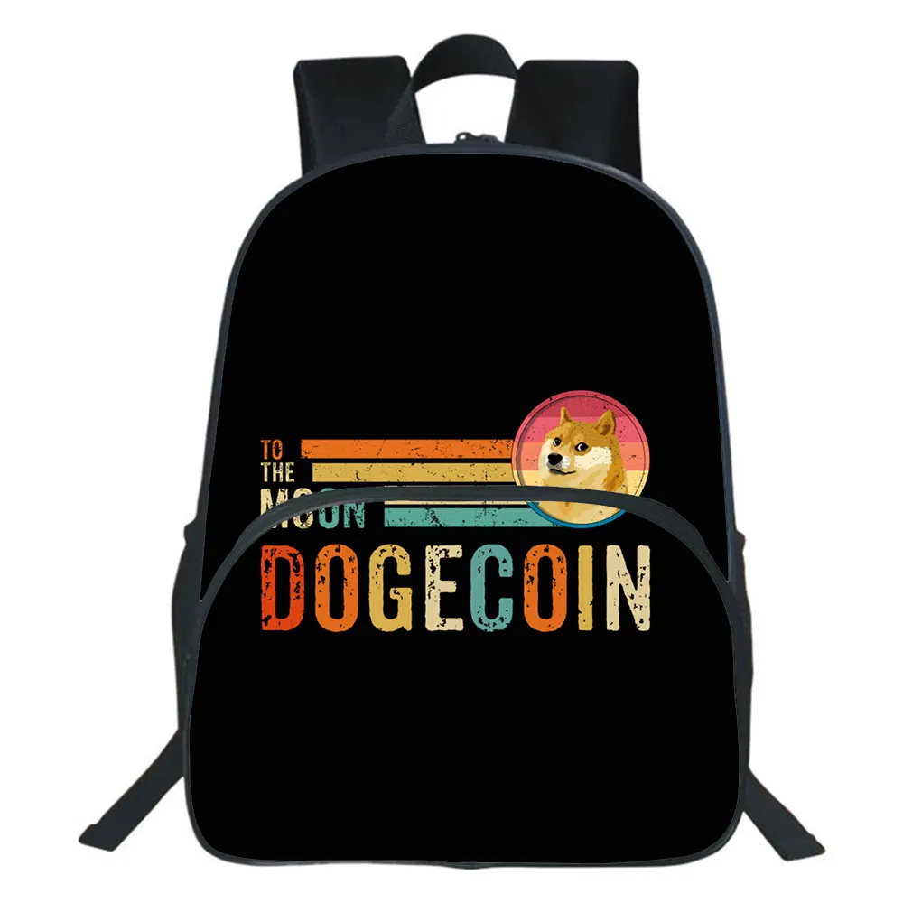 Dogecoin Backpack Kindergarten 3D Cartoon School Bag Teens Storage Bag Travel Bags Children Rucksack Mochila