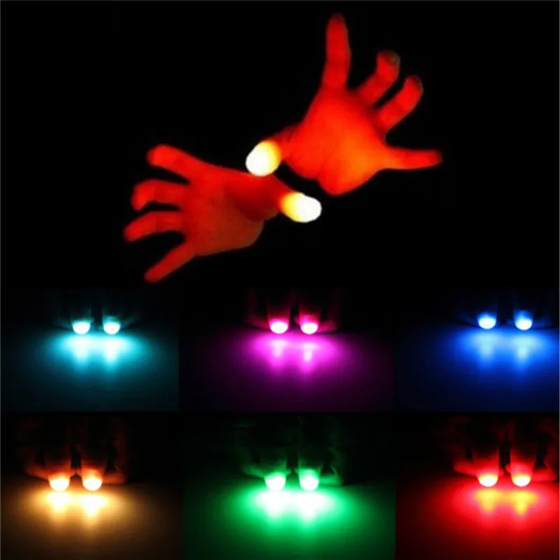 2Pcs Magic Super Bright Light Up Thumbs Fingers Trick Appearing Light Close Up