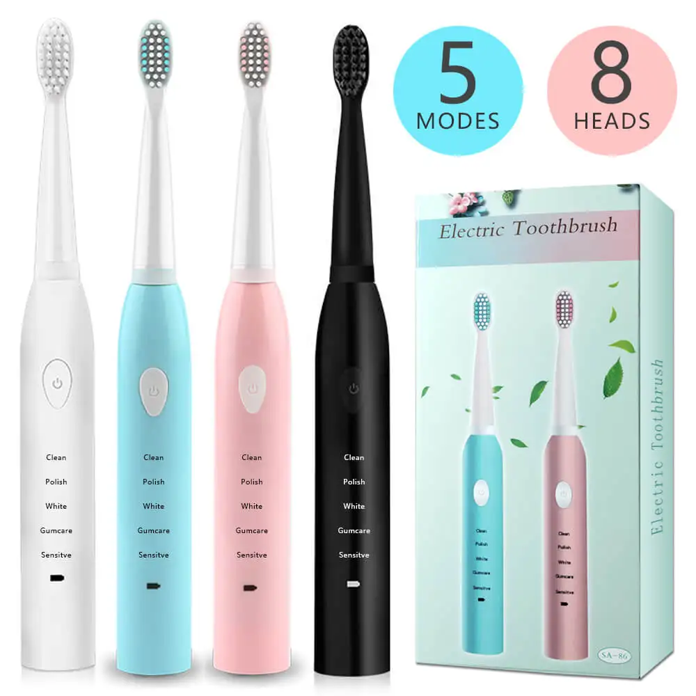 Ultrasonic Electric Toothbrush Rechargeable Dental Scaler Sonic Automatic Teeth Cleaner Remover Stains Dentist Brush Head set