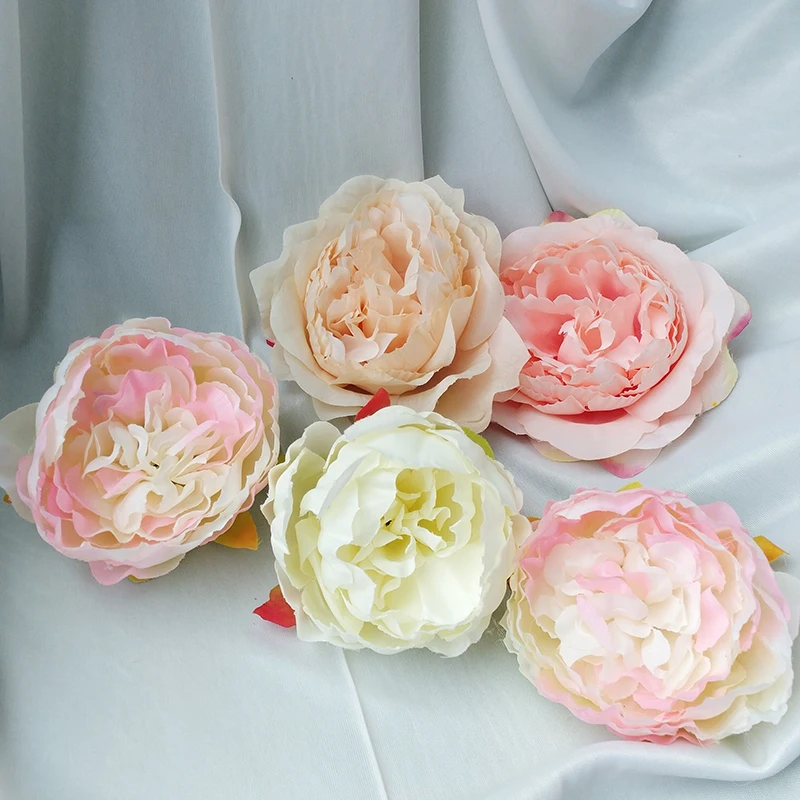 

50pcs/lot Simulation Silk Peony Head Faux Flower DIY Wreath Wedding Backdrop Flower Wall Party Decoration Fake Floral