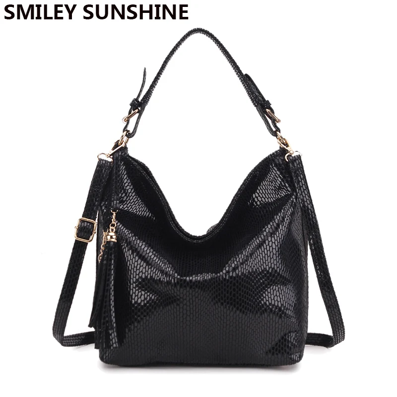 High Quality Leather Women Handbag Hobo Tassel Women Shoulder Bag Big Black Ladies Hand Bag Female Crossbody Bags for women 2021