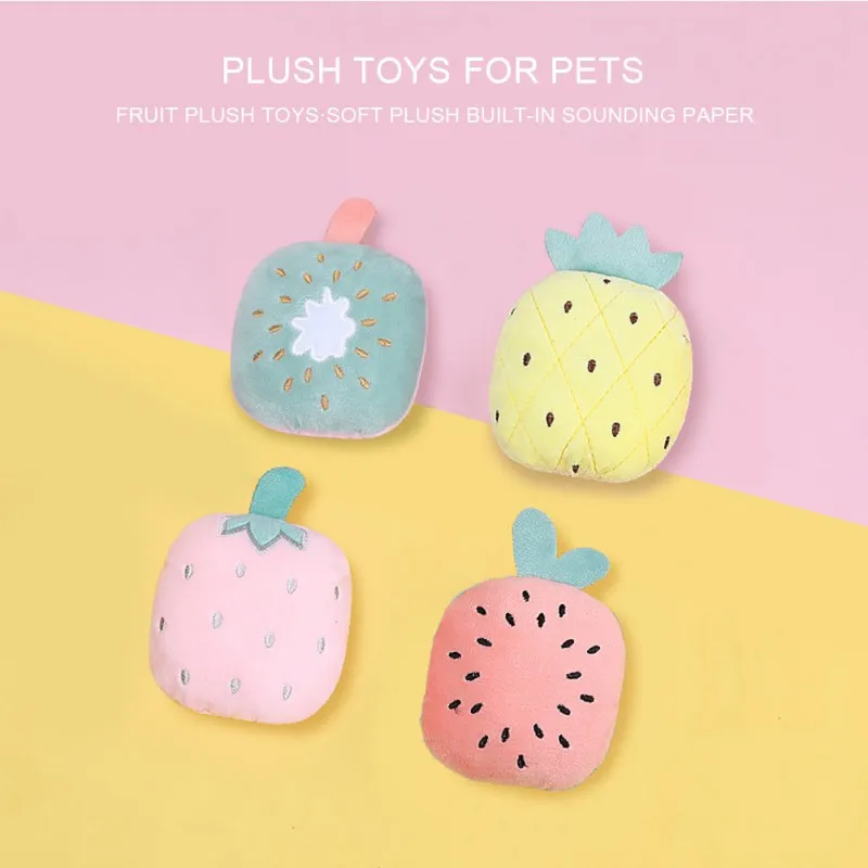 Pet Cats And Dogs Bite Interactive Plush Fruit Soft Cute Toy Resistant Play Toys Plush For Dogs Home Pets Teetn Cleaning Product