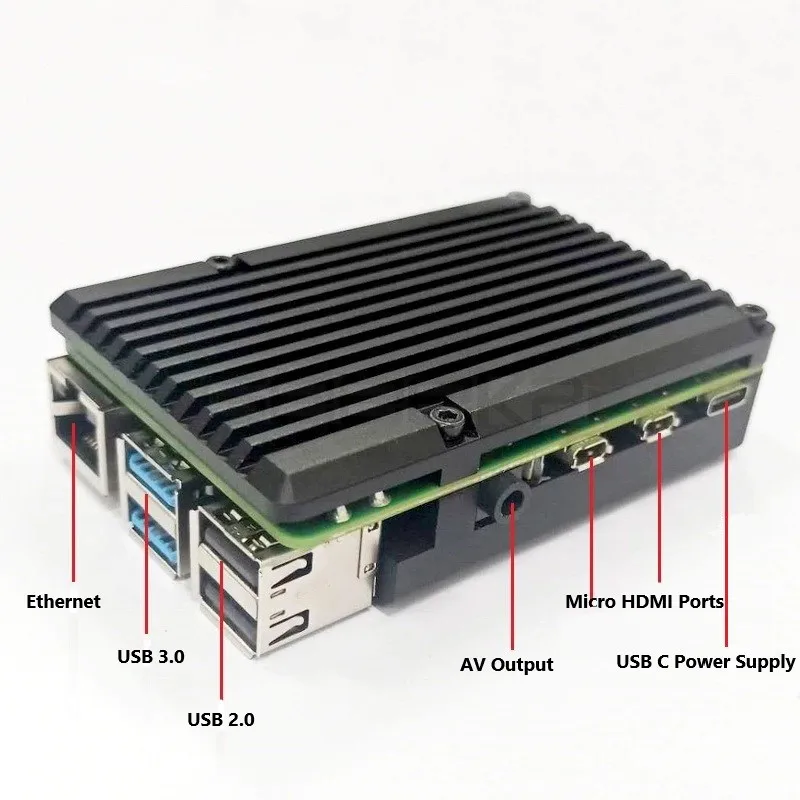 Raspberry Pi 4 4G Hợp Kim Nhôm Armor Thụ Động Làm Mát Vỏ Kim Loại Với 40 Pin Đầu Cho Raspberry Pi 4