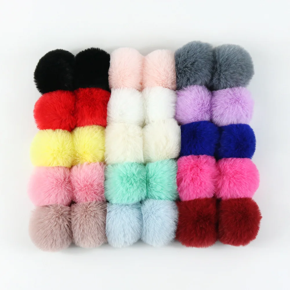 Mixed Color DIY 4-5cm Faux Rabbit Fur Pompom Artificial Fur Balls Fur Pom Pom For Hats Cap For Scarf Gloves Keychain H291