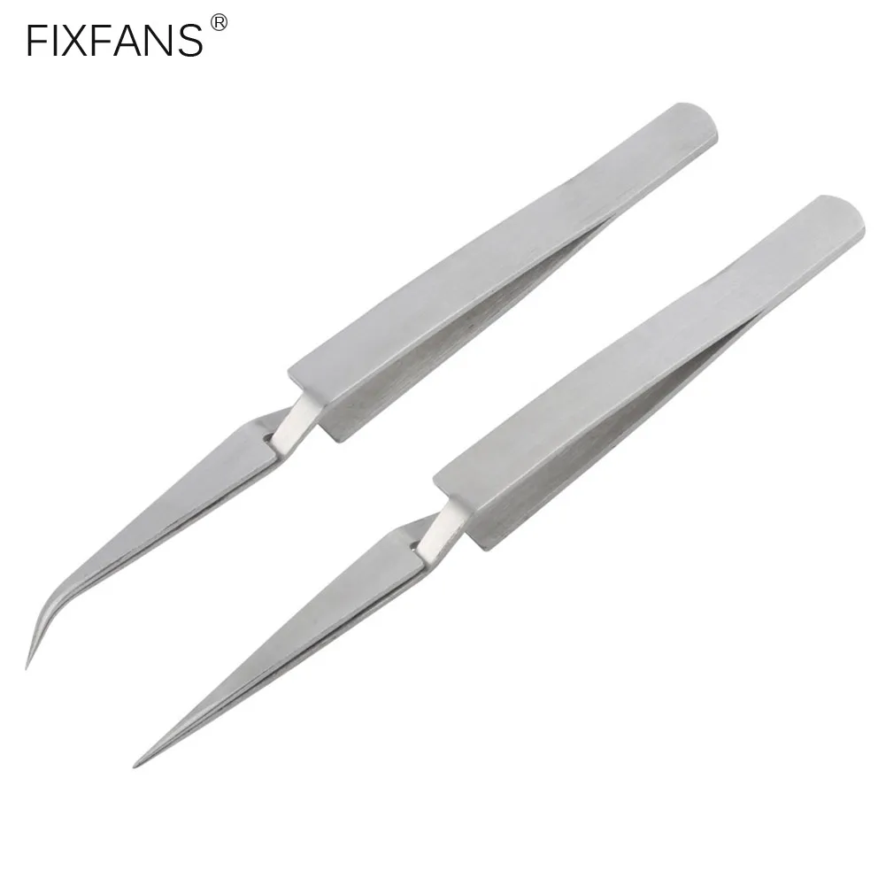 Precision Reverse Cross Lock Pinças Ponta Fina Apontada para Soldar Fazer Jóias Eletrônica Repair Tool Aço Inoxidável