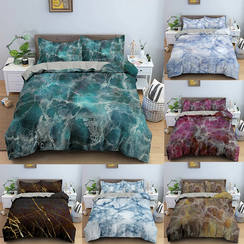 Marble Bedding Set Duvet Cover Quilt  Comforter  Sets