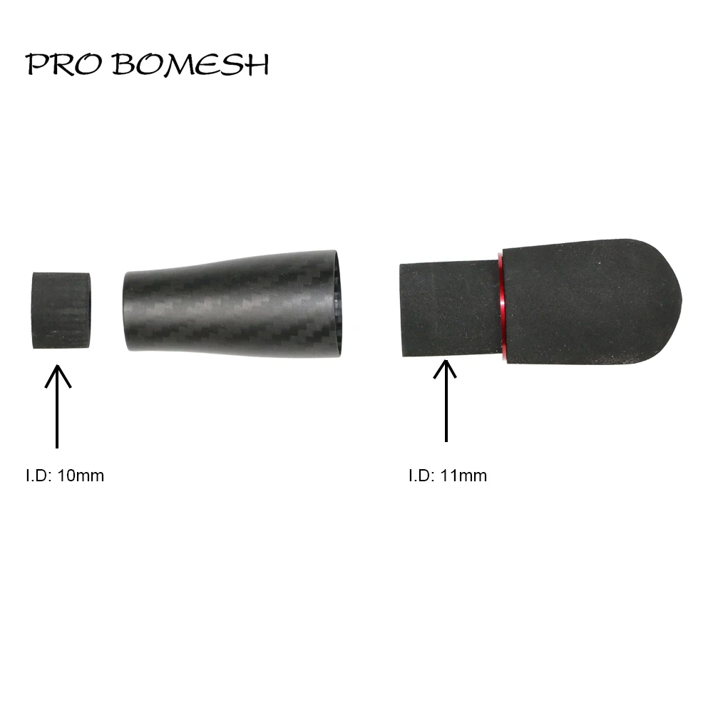 Pro Bomesh 1pcs Carbon Fiber EVA Fighting Butt Cap Butt Plug Decorative Trim DIY Fishing Rod Component Repair Accessory